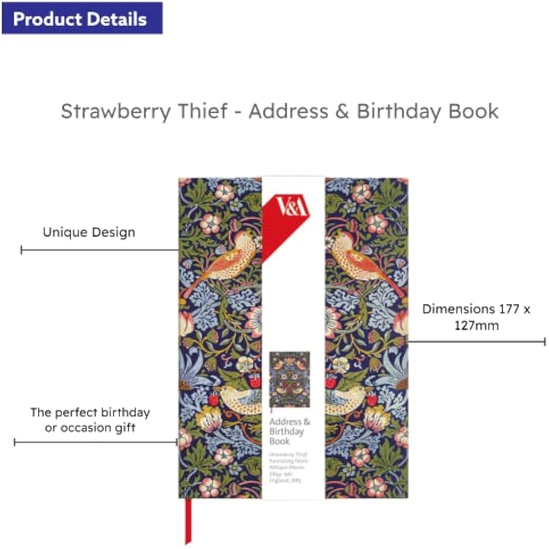Address and Birthday Book – Strawberry Thief Floral Organizer |