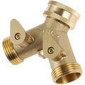 DRELD 3/4" Brass Garden Hose Splitter | 2-Way Tap Manifold Connector