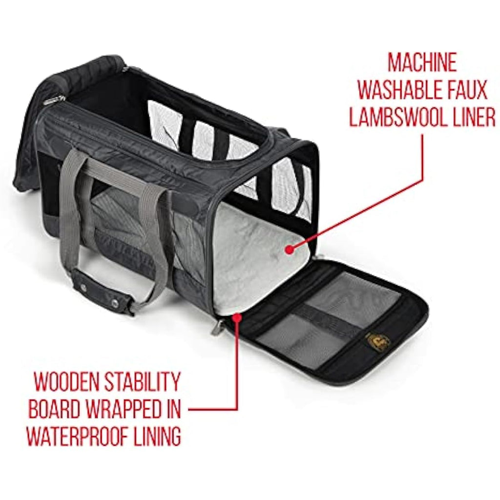 Sherpa Deluxe Pet Carrier | Airline Approved Travel Bag, Charcoal, Small