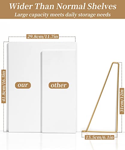 Afuly Wide Floating Shelves | 12 Inch Deep White Wood Wall Shelf, Set of 2