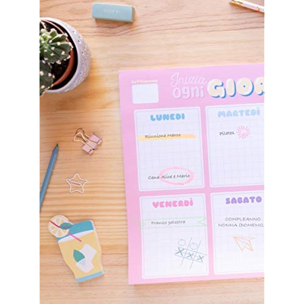 Grupo Erik Carouge Weekly Planner A3 - Italian Desk Calendar Notepad