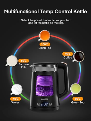 Electric Kettle – 1.7L Glass Tea Kettle with Temp Control