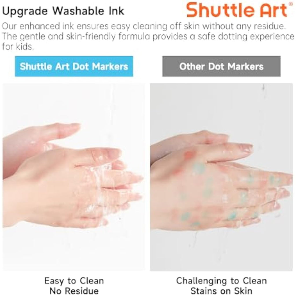 Shuttle Art 30 Colors Dot Markers – Washable Bingo Dabbers for Kids
