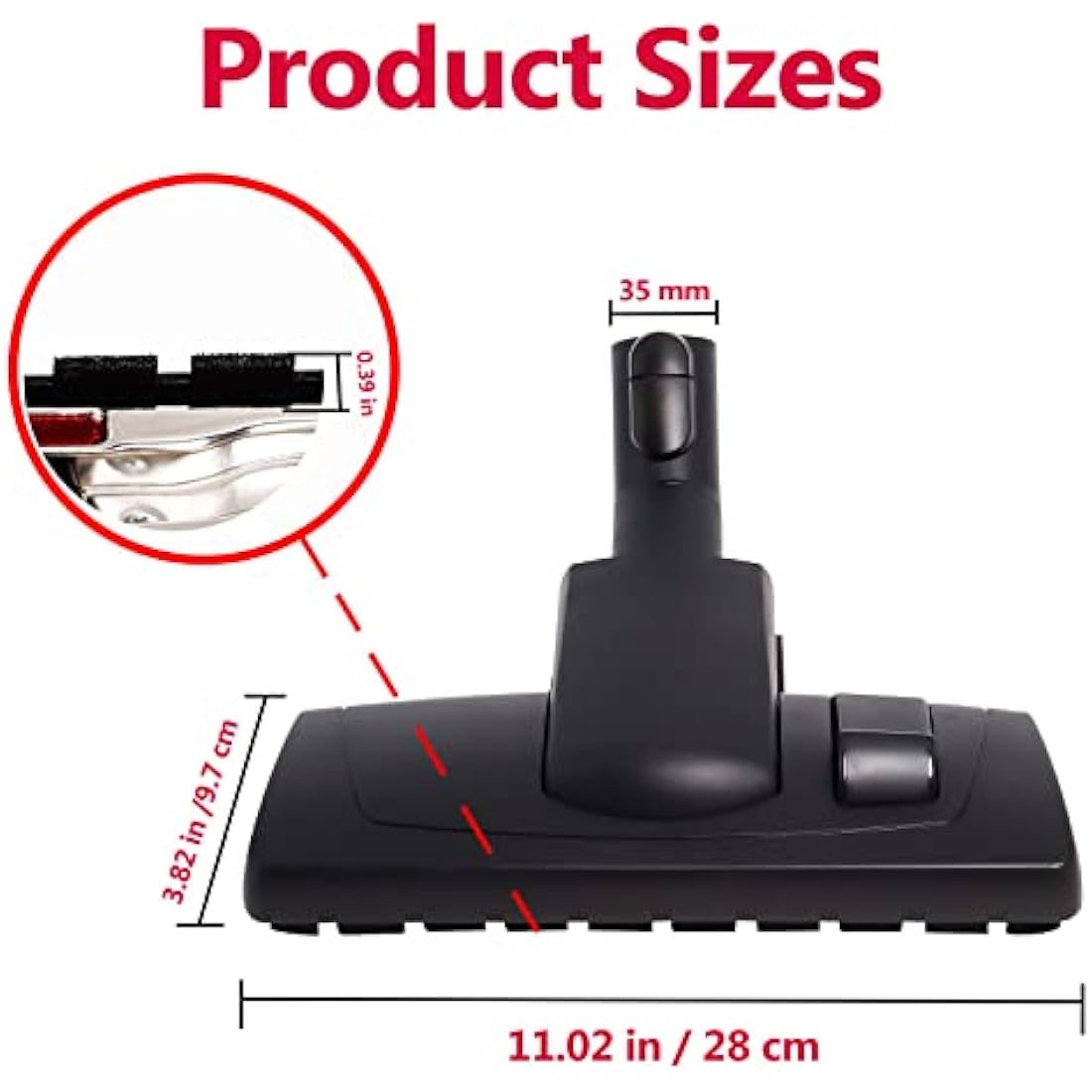 Poweka 35mm Floor Head Brush for Miele S1 S2 S4 S5 S6 S8 Vacuum