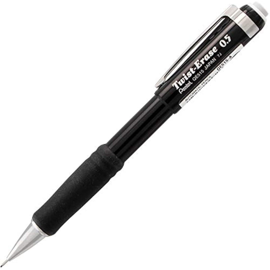Pentel Twist-Erase Mechanical Pencil, 0.5mm, Black, Pack of 12 | QE515A