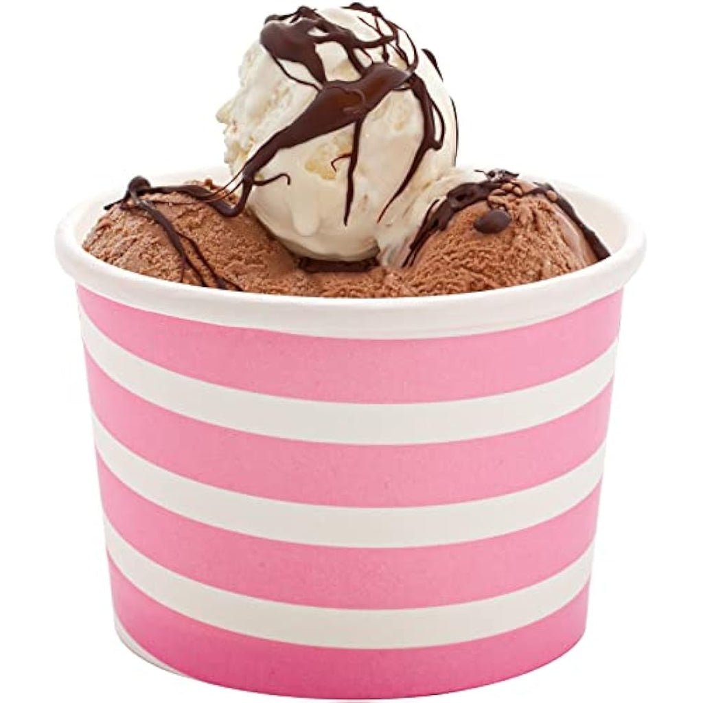 Hacaroa 150 Count Paper Ice Cream Cups – 8 oz Disposable Sundae Bowls