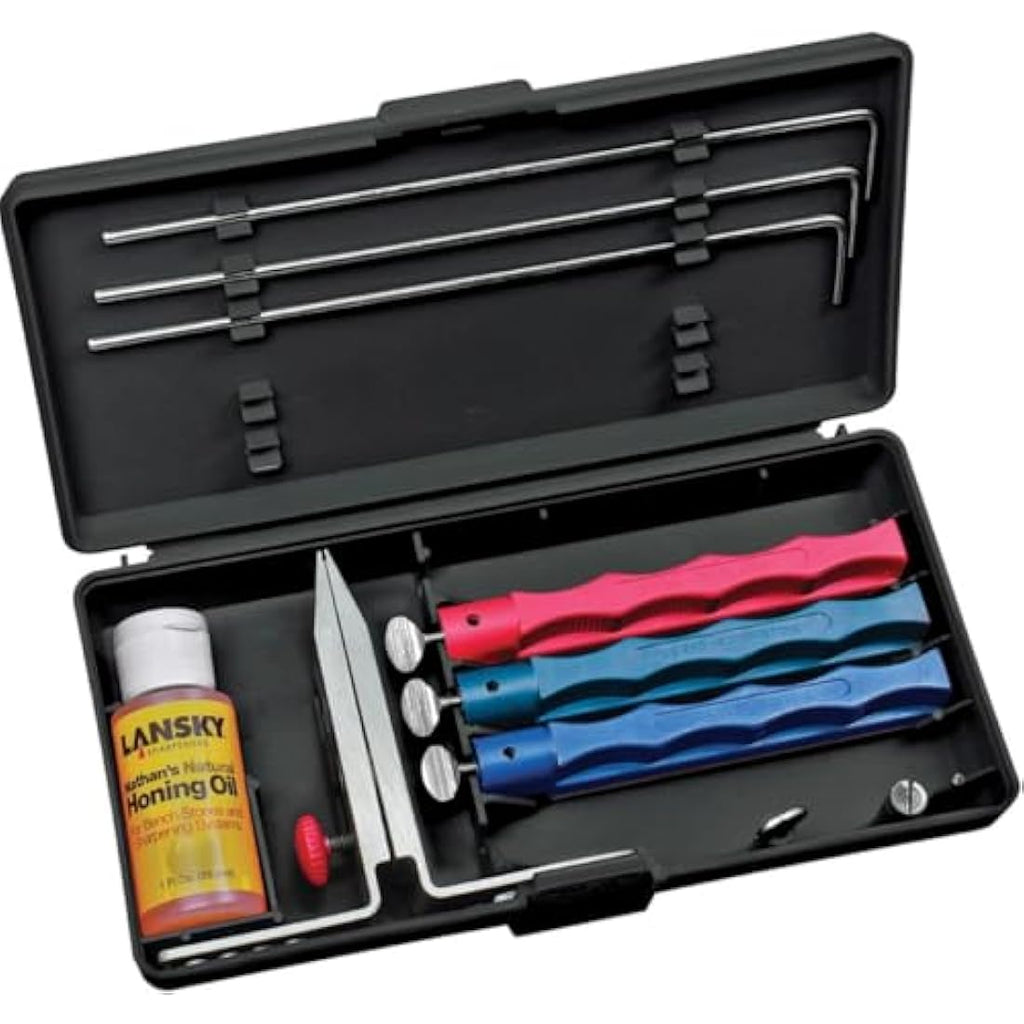 Lansky Standard Knife Sharpening System – 3-Hone Precision Kit