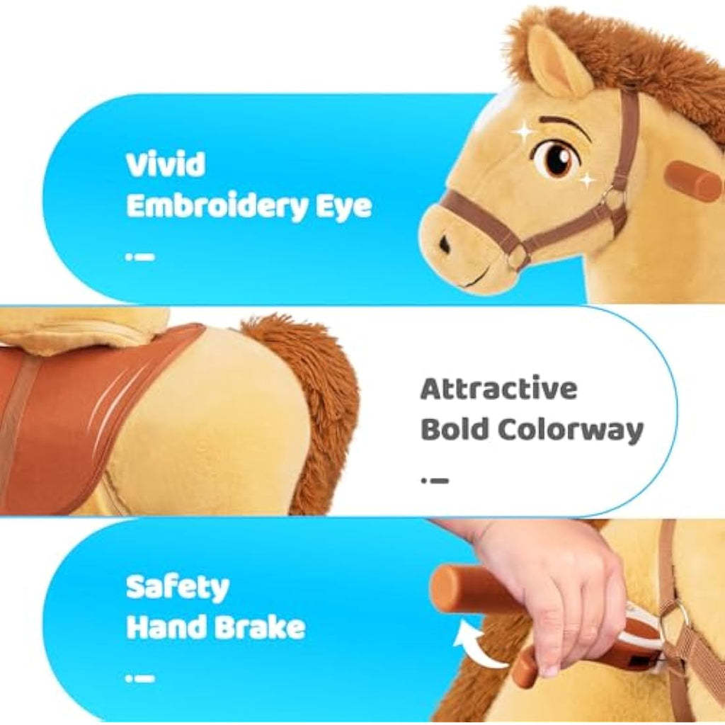 PonyCycle Essential Model E Ride-on Horse with Brake - Light Brown