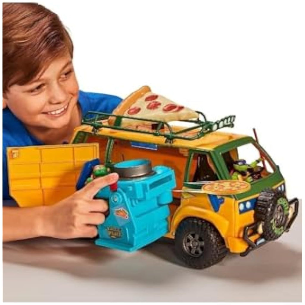 TMNT Mutant Mayhem Pizza Fire Delivery Van – Motorized Toy Vehicle