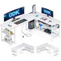 ODK L-Shaped Gaming Desk | Reversible Corner Desk with USB Ports