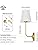 GLADFRESIT Modern Wall Sconce Set of 2 | White Fabric & Brushed Brass