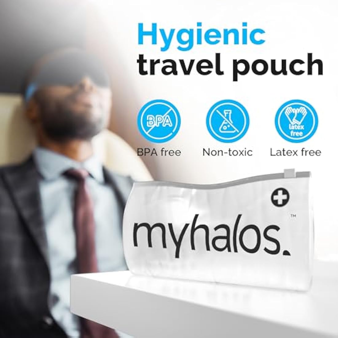 MyHalos 100% Blackout Sleep Mask – 3D Memory Foam Eye Mask with Pouch