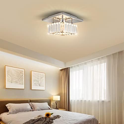 Jolof Store Square Crystal LED Ceiling Lamp – Modern Hallway Chandelier