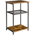 IBUYKE 3-Tier Industrial Side Table | Rustic Brown Metal End Table