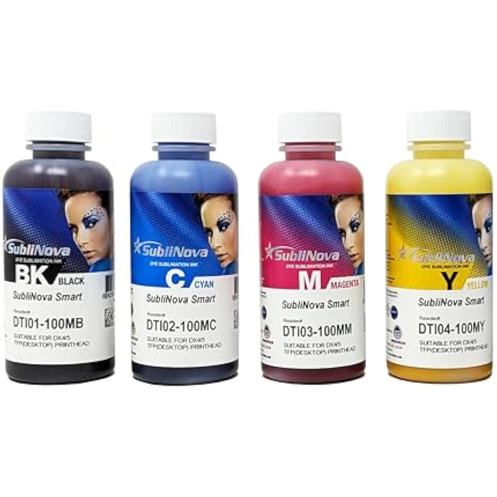 InkTec SubliNova Smart Dye Sublimation Ink Set - CMYK 100ml Bottles