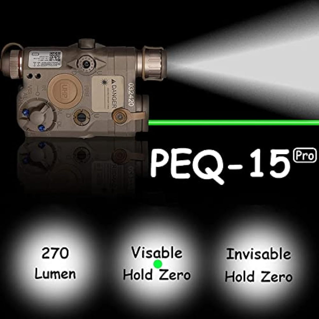 Zhongren PEQ-15 Tactical Battery Case | Red Laser & LED Flashlight