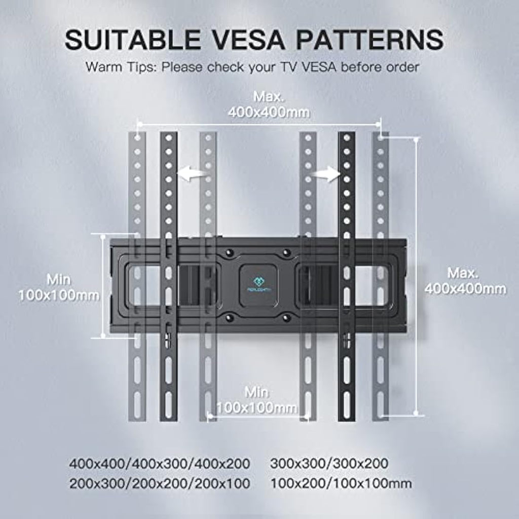 PERLESMITH Full Motion TV Wall Mount | Swivel Tilt for 26-70 Inch TVs