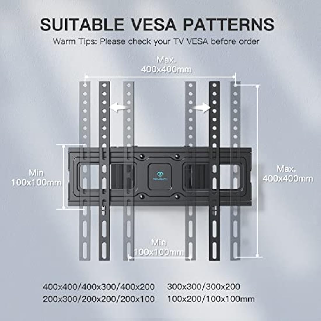 PERLESMITH Full Motion TV Wall Mount | Swivel Tilt for 26-70 Inch TVs