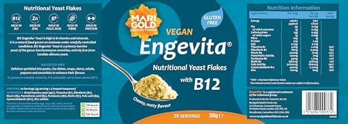 Marigold Nutritional Yeast Flakes with Vitamin B12 - 100g (Pack of 2)