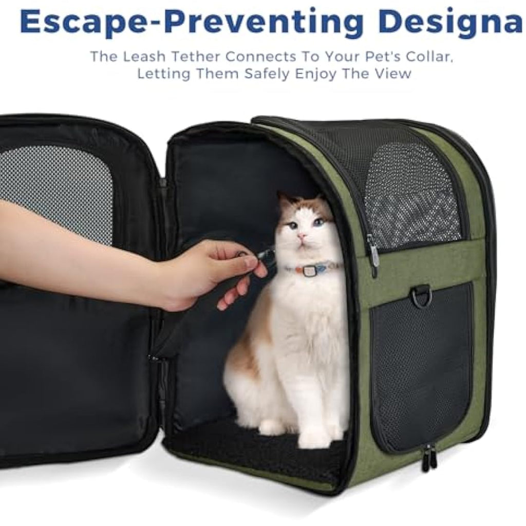 Apollo Walker Pet Carrier – Breathable Mesh Backpack for Hiking, Green