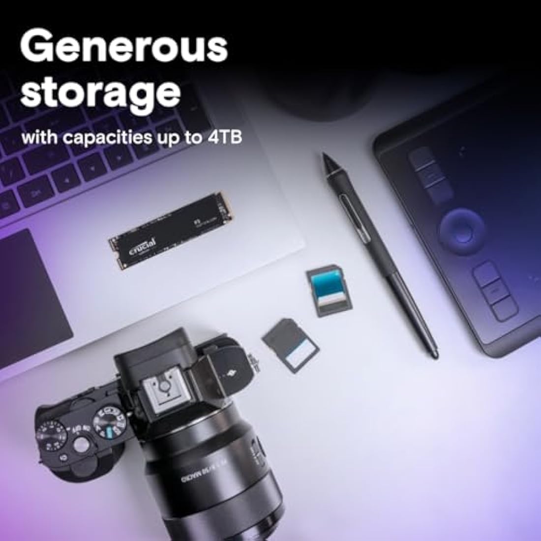 Crucial P3 500GB NVMe M.2 Internal SSD – PCIe Gen3 Up to 3500MB/s