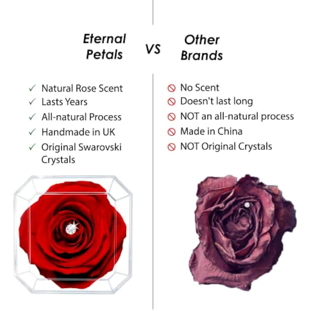 Eternal Petals Preserved Infinity Rose with Swarovski Crystal - Blue Lagoon