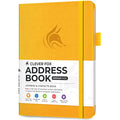 Clever Fox Address Book – Amber Yellow PU Leather Contact Organizer
