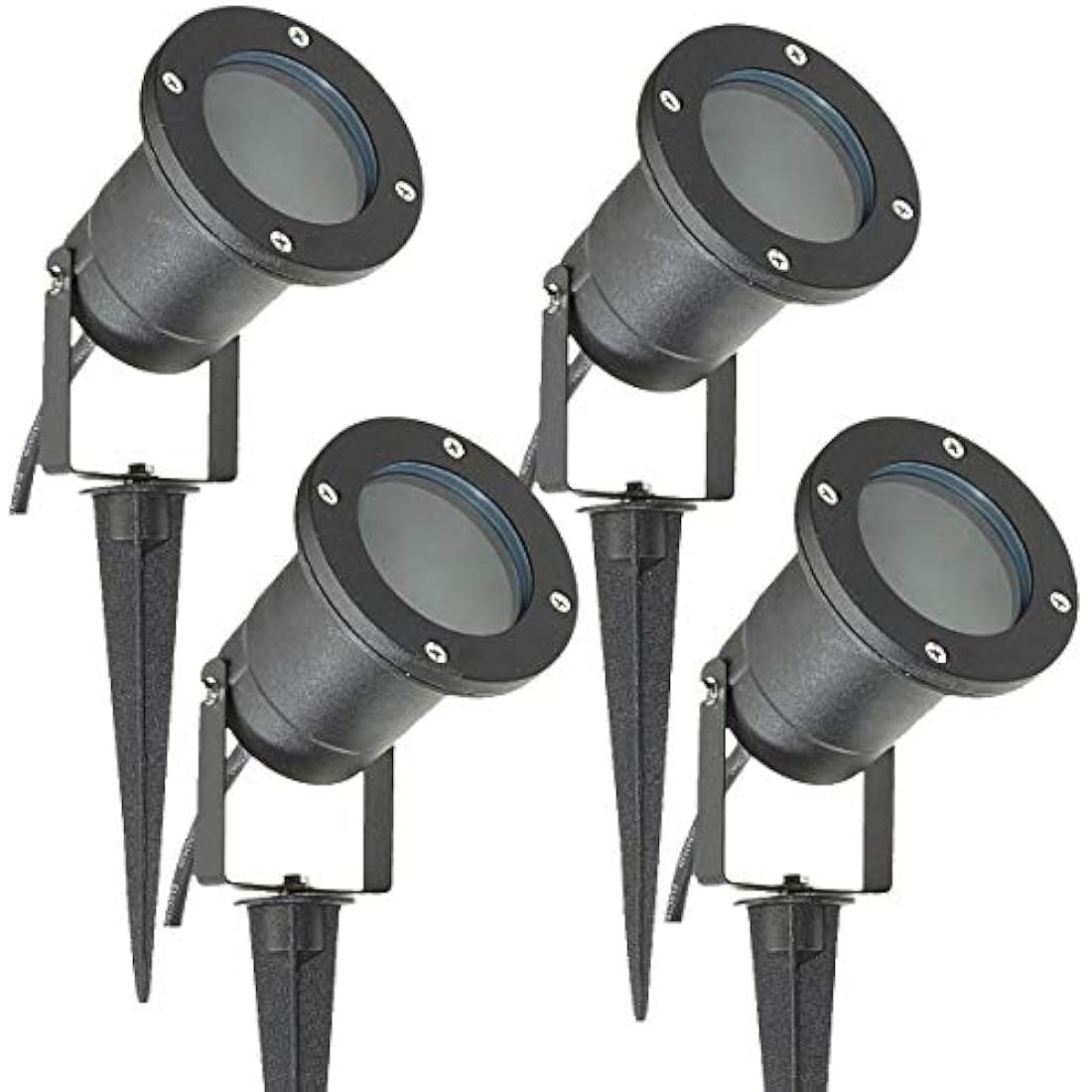 GU10 Outdoor Garden Spike Lights | IP65 Matt Black - 4 Pack