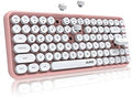 FELiCON 308i Retro Wireless Bluetooth Keyboard – 84-Key Typewriter – Pink