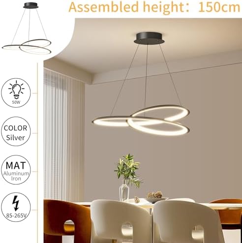 Modern LED Chandelier – Dimmable Kitchen Island Pendant Light