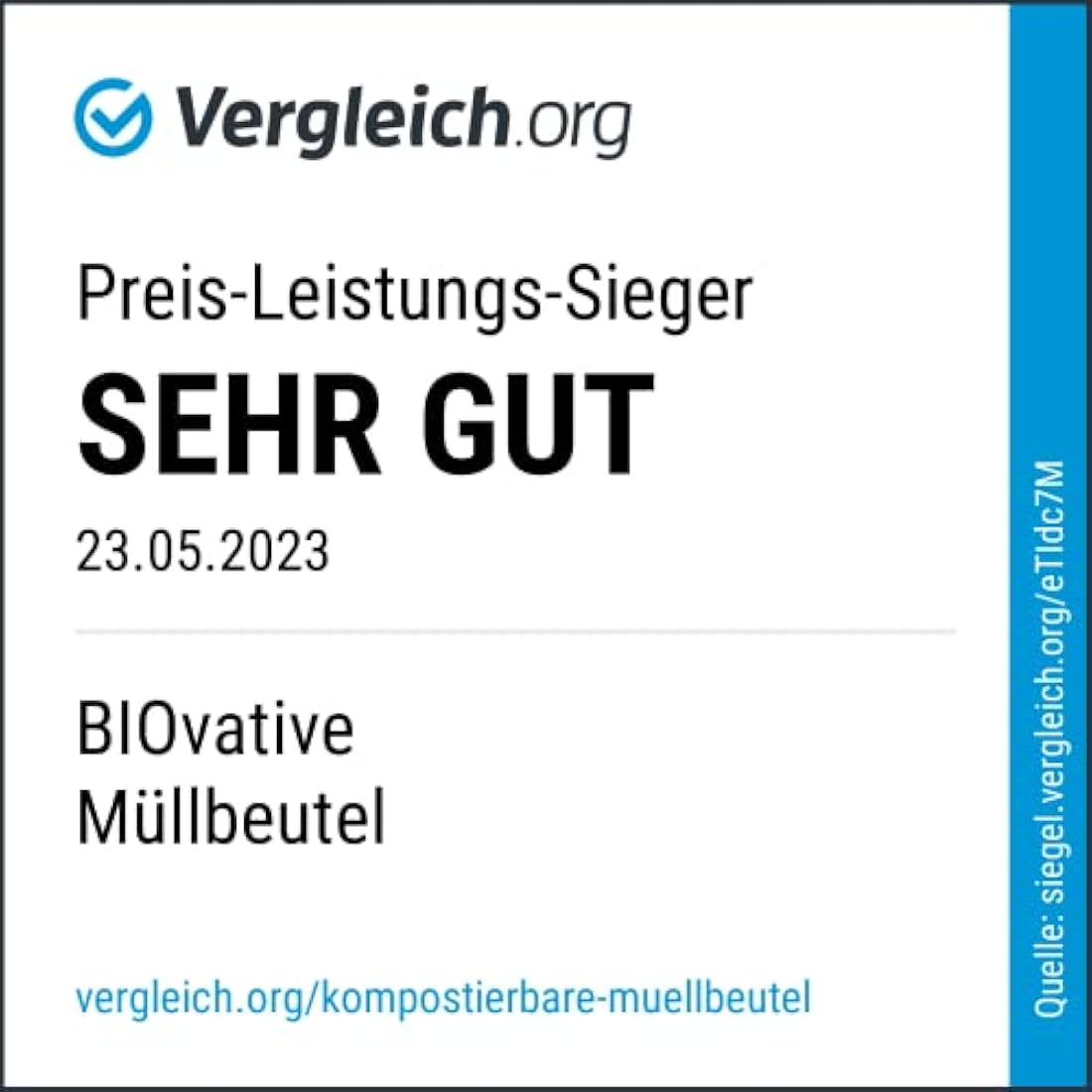 Jolof Store 6L Bio-Müllbeutel mit Griff – Kompostierbar & Reißfest (200 Stk)