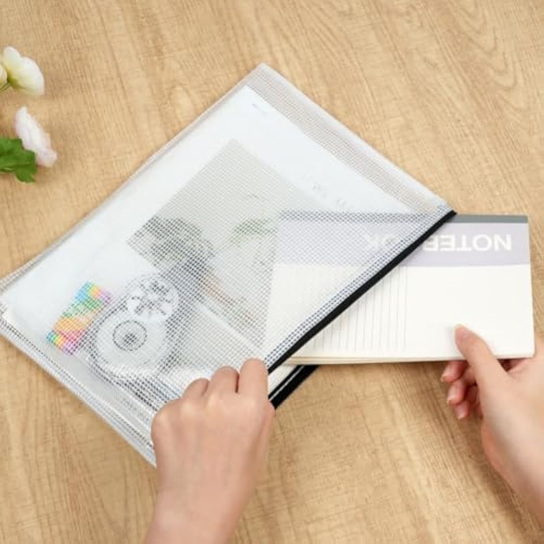 Vicloon A6 Mesh Document Wallets – 12Pcs Waterproof Zipper File Bags