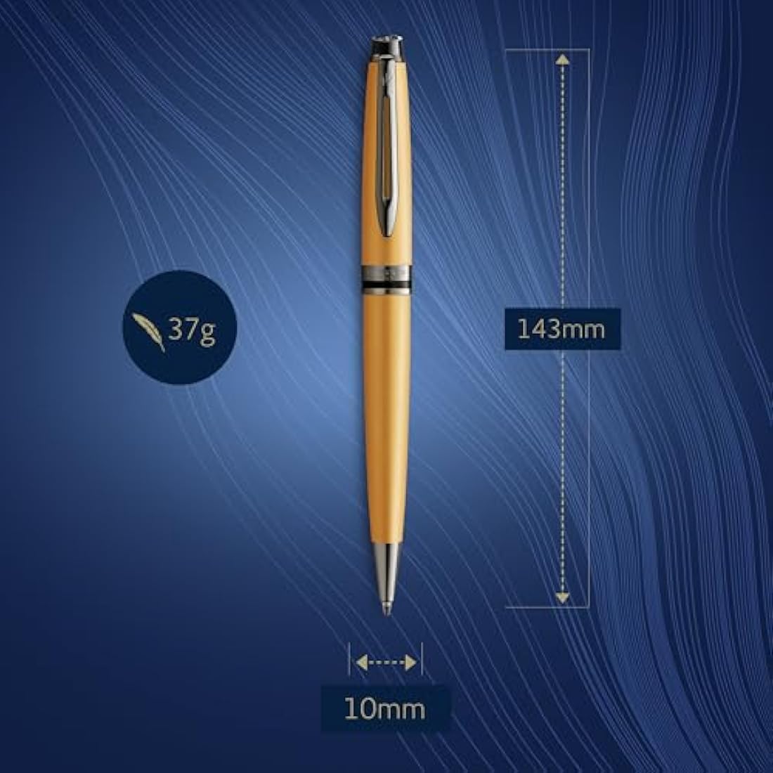 Waterman Expert Ballpoint Pen | Metallic Gold Lacquer & Ruthenium Trim