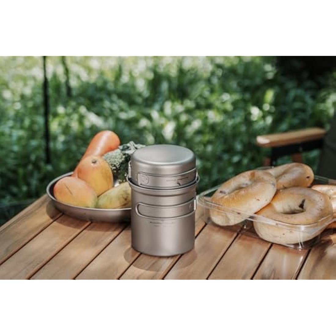 iBasingo Titanium Camping Cookware Set – Lightweight Backpacking Mess Kit