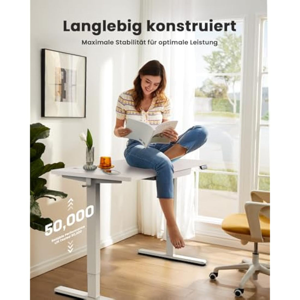 ErGear Electric Standing Desk | 140x80cm Height Adjustable Table with Drawer