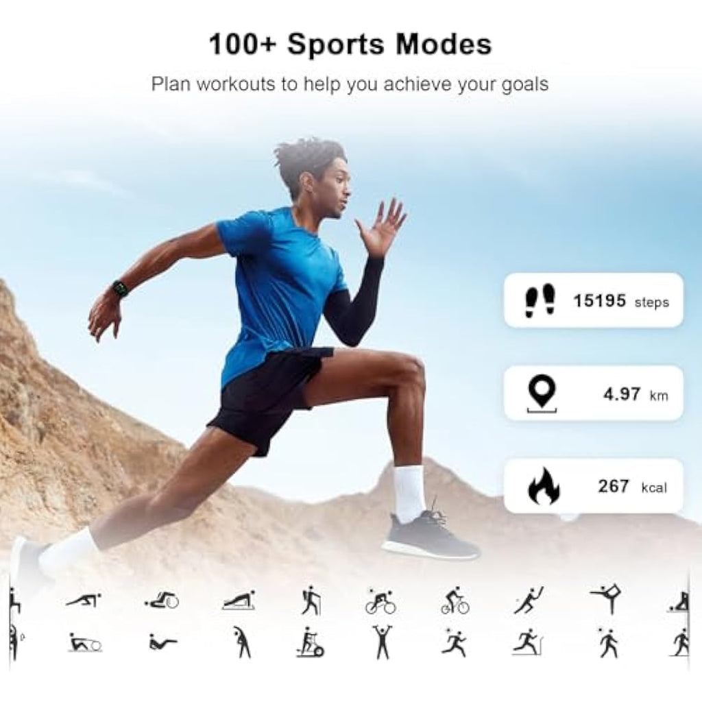 Blackview Smart Watch - 1.91" Fitness Tracker with Bluetooth Calling