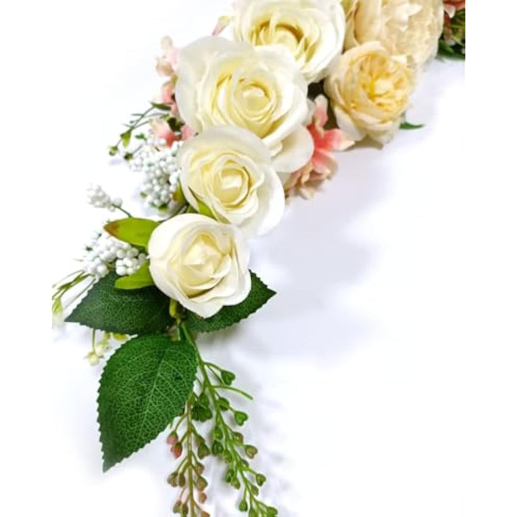 Champagne Peony & Rose Wedding Arch Flower Swag - 60cm