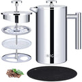 MOGGA French Press Coffee Maker | 34oz Insulated Stainless Steel Pot
