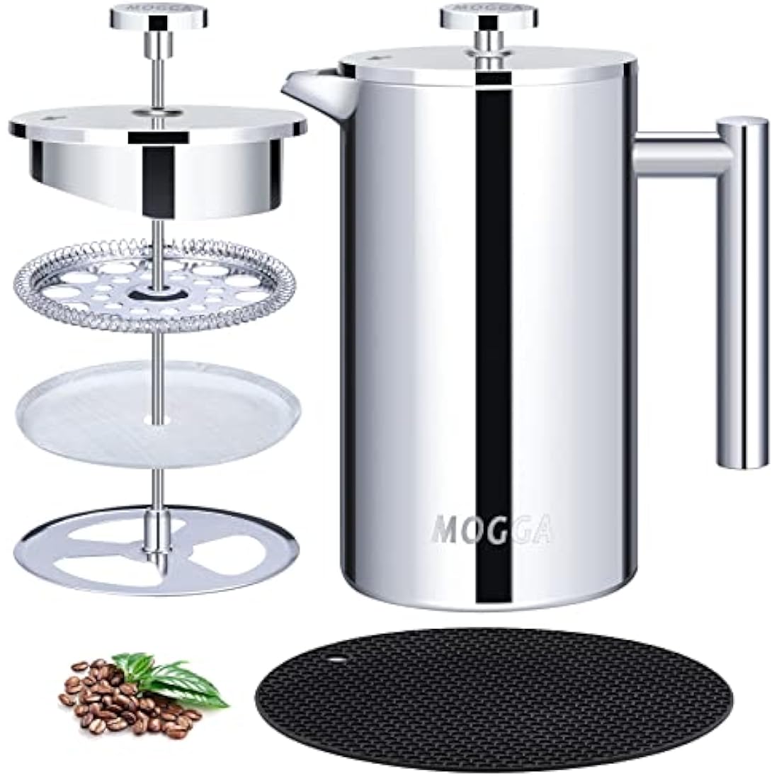 MOGGA French Press Coffee Maker | 34oz Insulated Stainless Steel Pot
