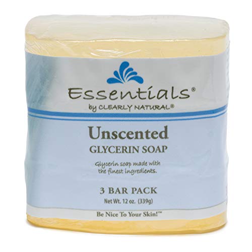 Clearly Natural Glycerine Bar Soap | Unscented Hypoallergenic 3-Pack