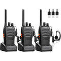 Rechargeable Long Range Walkie Talkies with Earpiece - 3 Pack