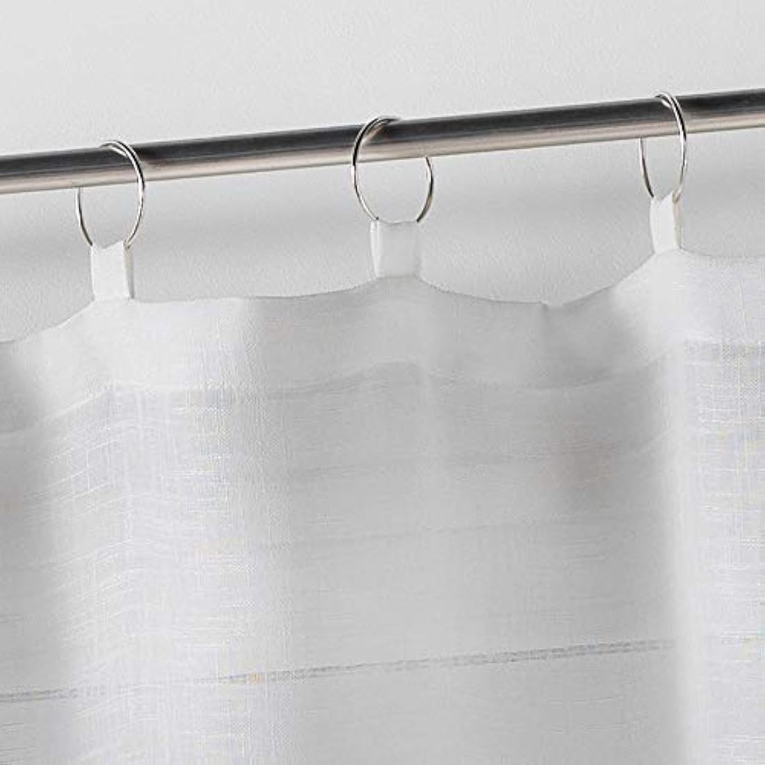 Douceur d'Intérieur Milza White Straight Curtain Rods - 70 x 200 cm