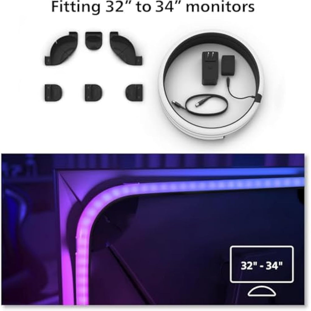 Philips Hue Play Gradient PC Lightstrip Starter Kit | 32-34 Inch