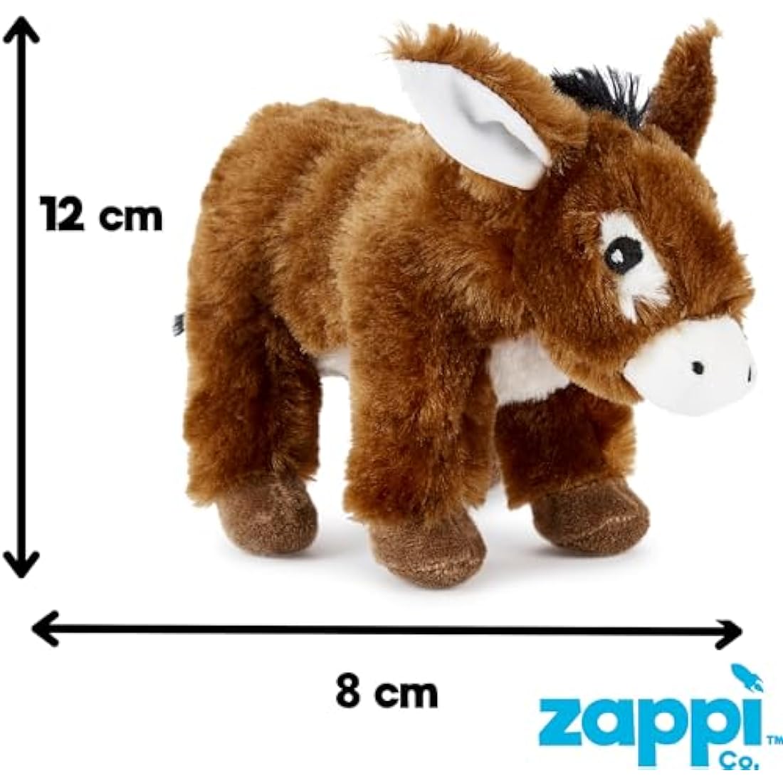 Zappi Co Recycled Plush Donkey Toy | 21cm Eco-Friendly Stuffed Animal