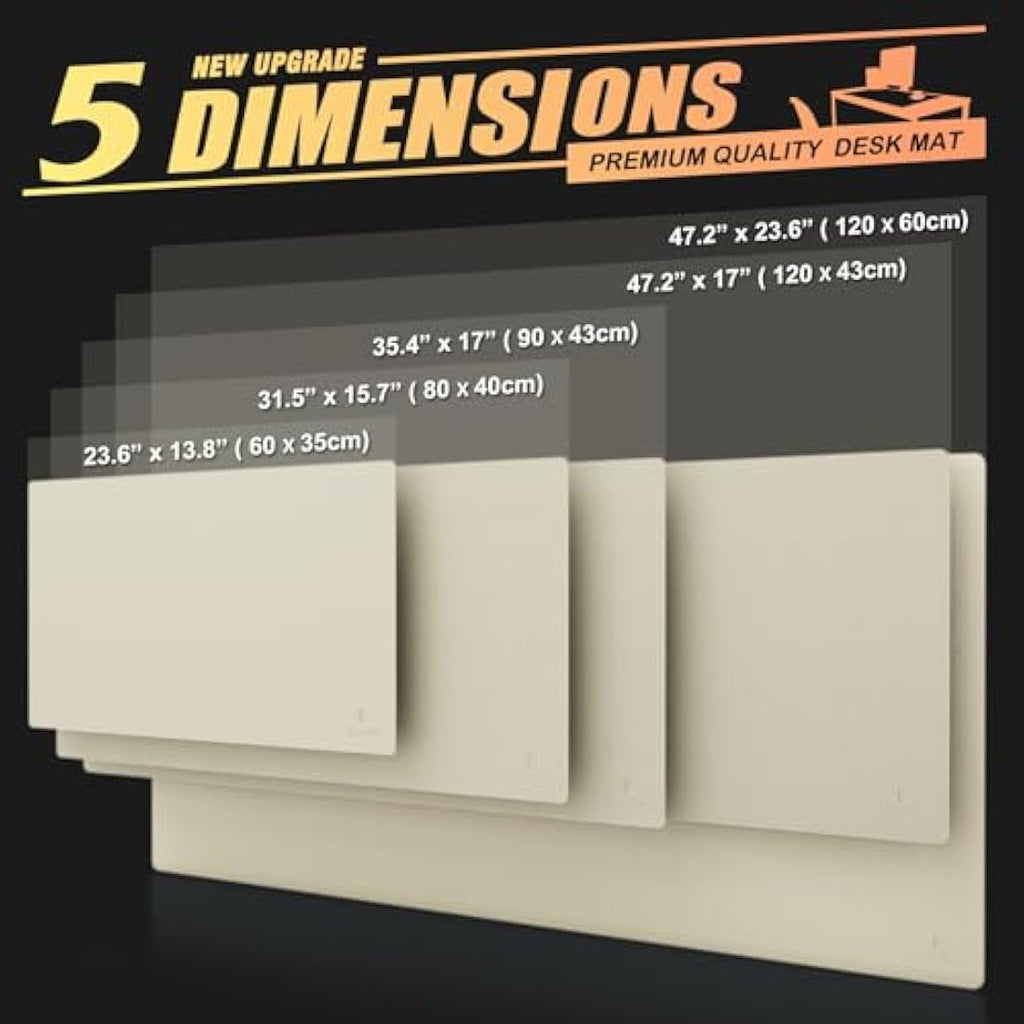 Jolof Store Leather Desk Mat – Large Office Mouse Pad & Blotter, Ivory