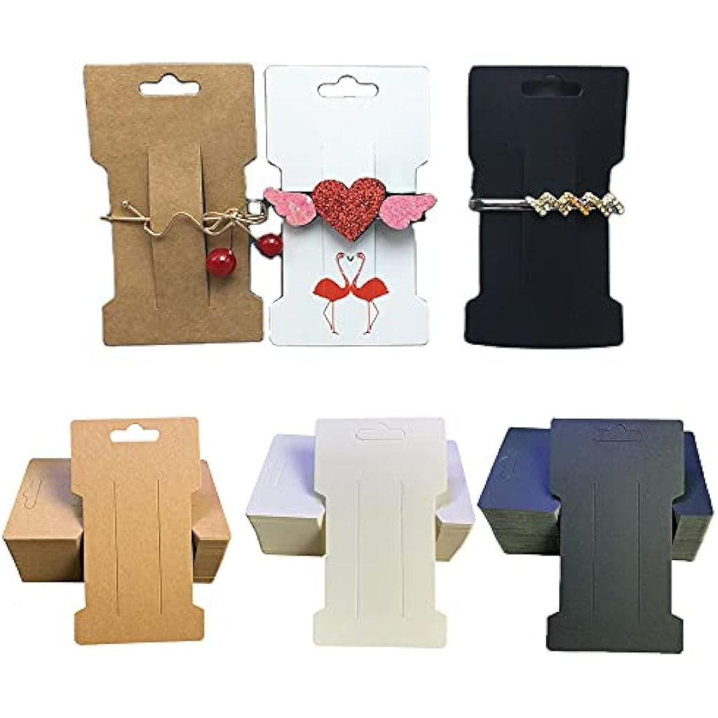 120 Pcs Hair Clip Display Cards | Kraft Paper Hairpin Cards