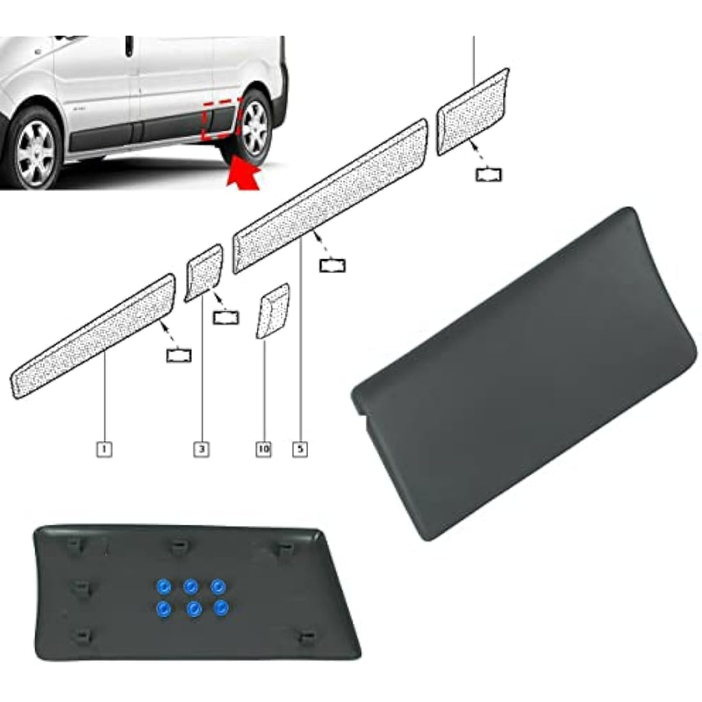 Jolof Store Rear Left Side Trim Moulding Panel for Vivaro Trafic LWB