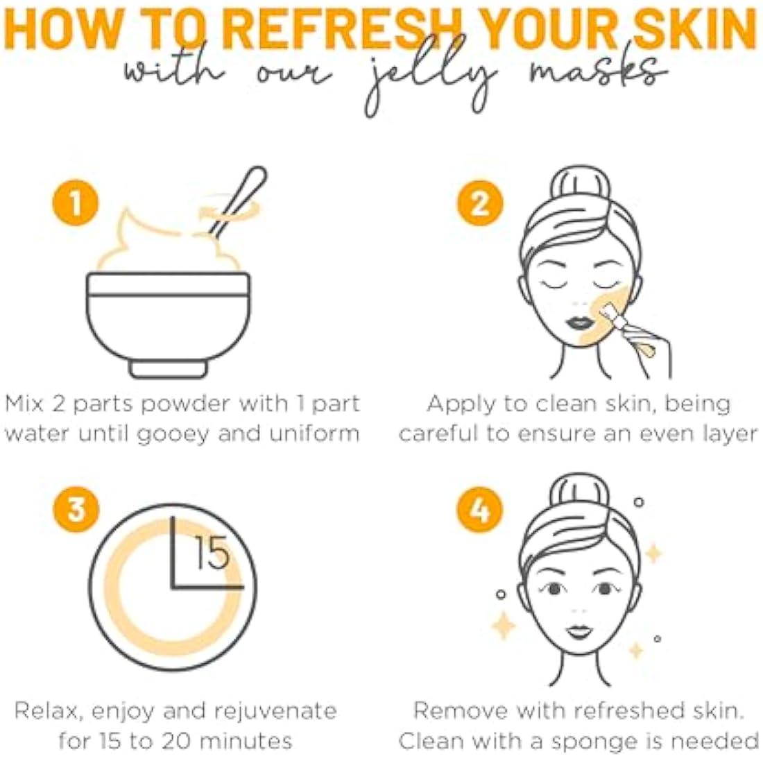 BRÜUN Calendula Jelly Mask Jar | Peel-Off Rubber Face Mask - 23 fl oz