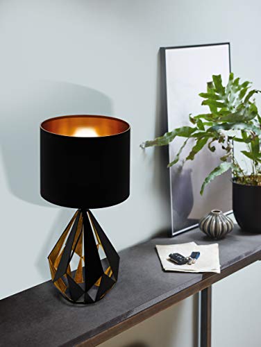 Eglo Carlton 5 Retro Table Lamp – Black & Copper Steel Desk Light
