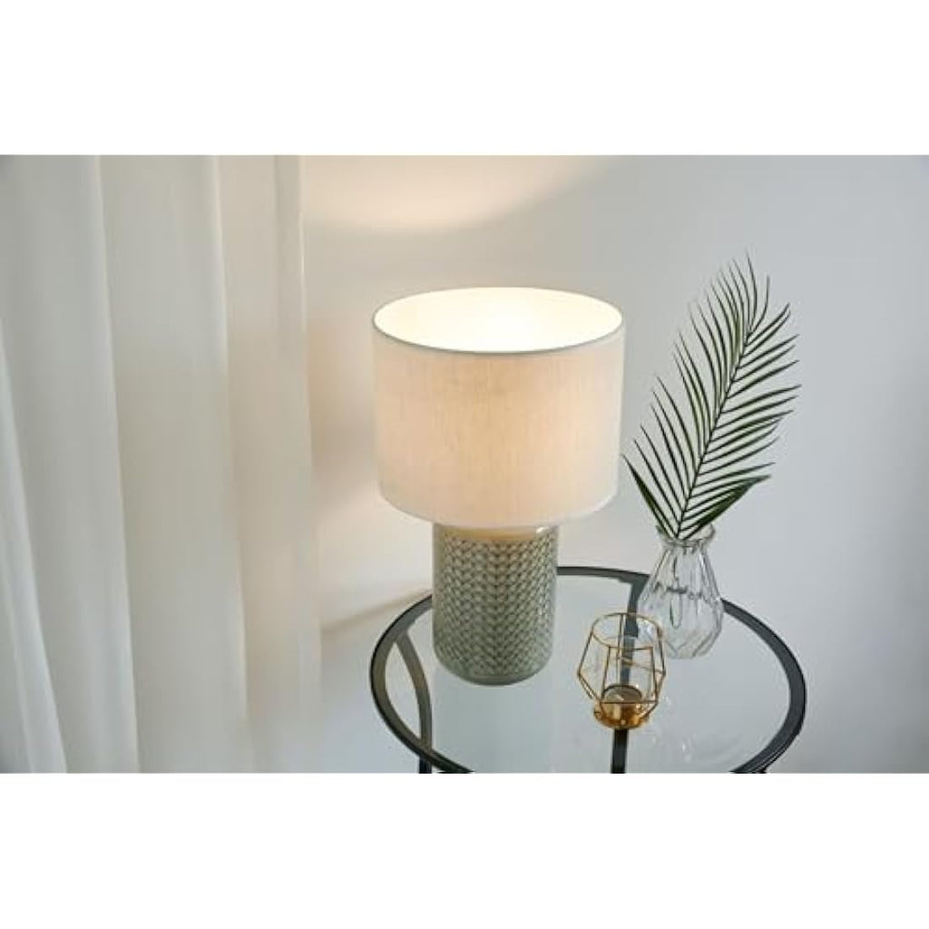 Pauleen Go for Glow Ceramic Table Lamp | Green & Beige E27 Luminaire